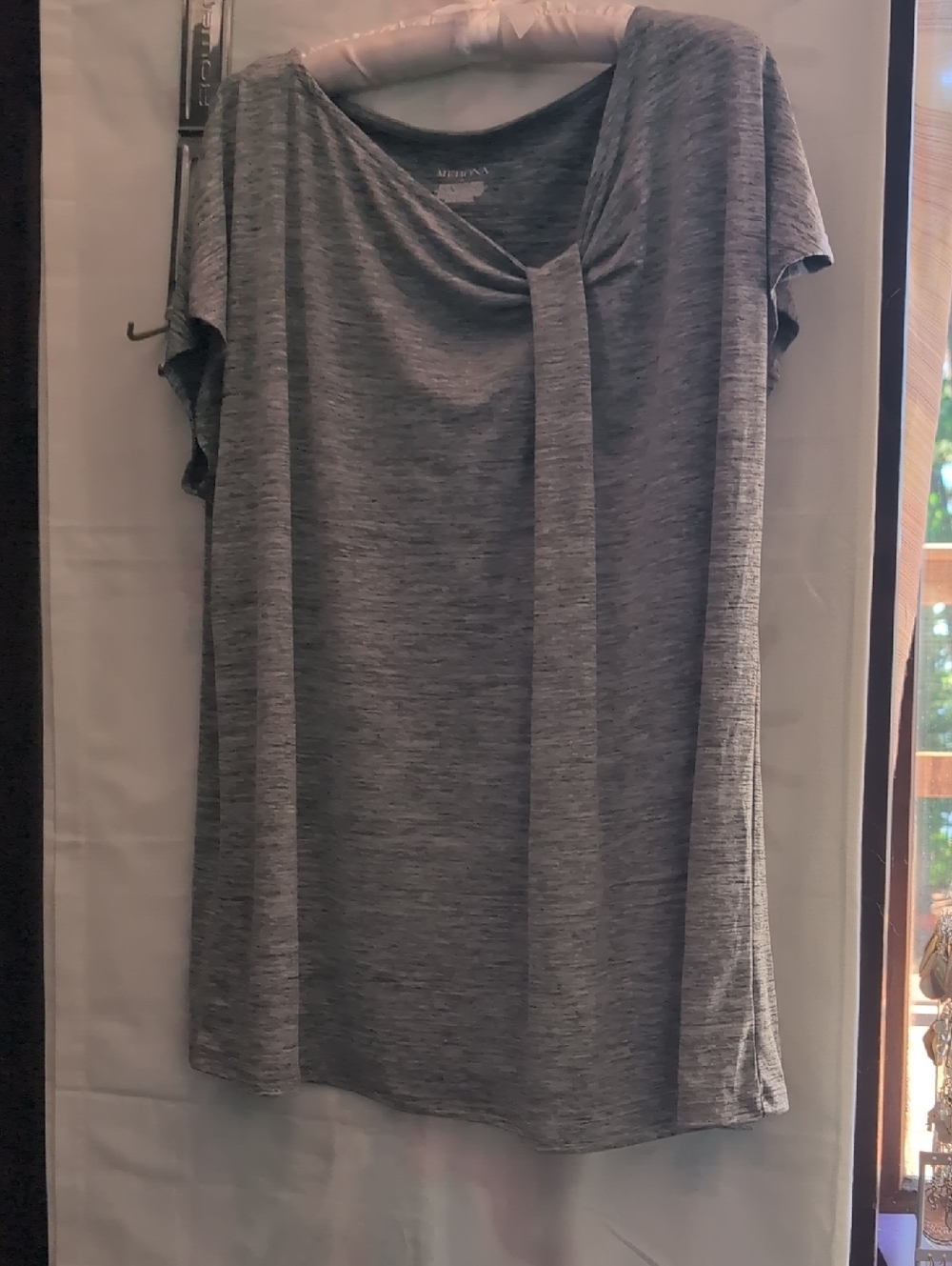 Merona Heather Gray Short Sleeve Twist-Front Tunic